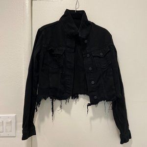 Cropped Black Jean Jacket